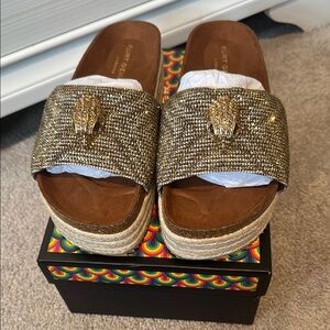 Kurt Geiger Gold Women's Slide Sandals New